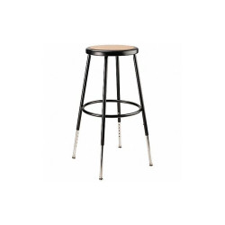 National Public Seating Round Stool,Adjustable Legs,Black,25"H 6224H-10