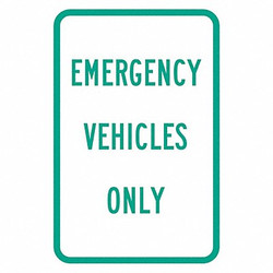 Lyle Emergency Vehicle Parking Sign,18" x 12" T1-1811-HI_12x18