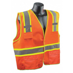 Condor High Visibility Vest,Orange/Red,2XL/3XL  53YN63