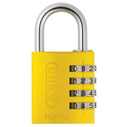 Abus Combination Padlock,1 4/5in,Rectgle,Yelw 145/40 Yellow