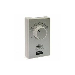 Dayton Line Volt NP Analog Tstat 1H,White,DPST 4PU48C