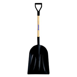 Westward Scoop Shovel,30 in. L Handle,HDPE,Black 45GV20
