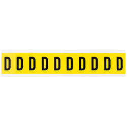 Brady Letter Label,D,No. Cards 1,Vinyl 3430-D