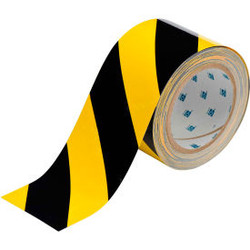 Brady 104347 ToughStripe Floor Marking Tape Polyester 3""W X 100'L Black/Yellow