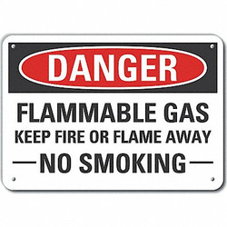 Lyle Flammable Gas Danger Sign,7x10in,Plastic LCU4-0634-NP_10X7