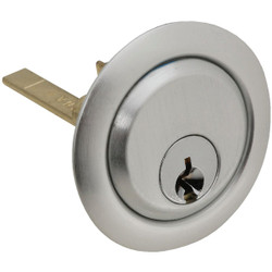 Prime-Line 5-Pin Brass Diecast Rim Cylinder Lock with Trim Ring GD 52139