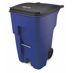 Rubbermaid Commercial Trash Can,95 gal.,Blue,Plastic FG9W2273BLUE