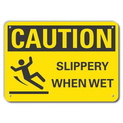 Lyle Rflctv Slippery Floor Caut Sign,10x14in LCU3-0141-RA_14x10