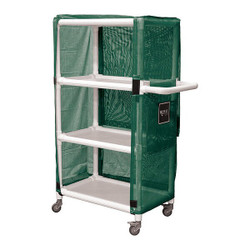 Royal Basket Trucks PVC Linen Cart,32",3 Shelf,Green G32-EEX-L3A-3ULN