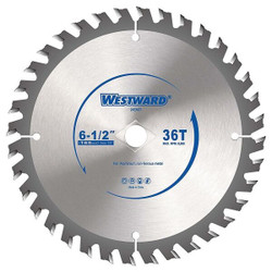 Westward CircularSawBlade,Carbide,Dia:6.5" 24EM37
