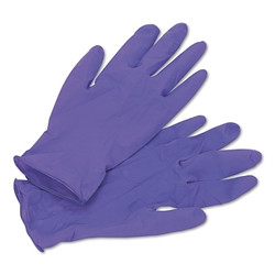 Purple Nitrile Disposable Exam Gloves, Beaded Cuff, Unlined, Medium, 6 mil