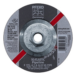 Type 27 Premium Performance SG Pipeliner Cut-Off Wheel, 4-1/2 in Dia, 1/8 in Thick, 24 Grit, Alum Oxide