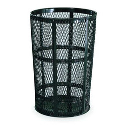 Rubbermaid Commercial Trash Can,45 gal.,Black,Steel FGSBR52BK