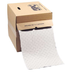 Brady Spc Absorbents Absorbent Roll,Oil-Based Liquids,White  OP550