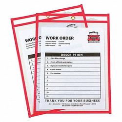 C-Line Products Shop Ticket Holder,Red,9 x 12",PK15 43914
