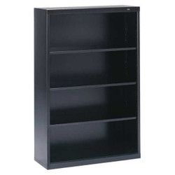 Tennsco Welded Steel Bookcase,52in,4 Shelf,Black B-53BK