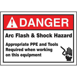Accuform Arc Flash Label,3 1/2 inx5 in,Vinyl LELC130