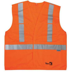 Viking Flame Resist Vest,Class 2,L/XL,Orange 6136FR-L/XL