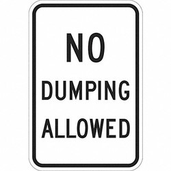 Lyle Reflective No Dumping Sign,18x12in,Alum T1-1242-HI_12x18