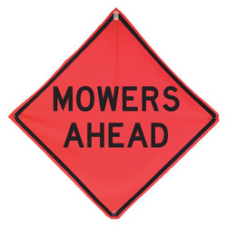 Eastern Metal Signs and Safety Mowing Ahead Traffic Sign,48" x 48" 8CD69