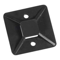 Partners Brand Cable Tie Mounts,1x1",Black,PK100 CTM11B