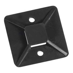 Partners Brand Cable Tie Mounts,1x1",Black,PK100 CTM11B