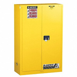 Justrite Flammable Safety Cabinet,90 Gal.,Yellow 899020