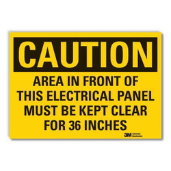 Lyle Elec Panel Caution Rflctv Label,10x14in LCU3-0466-RD_14x10