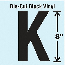 Stranco Die Cut Letter Label,K DBV-SINGLE-8-K