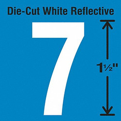 Stranco Die-Cut Reflective Number Label, 7,PK5 DWR-1.5-7-5