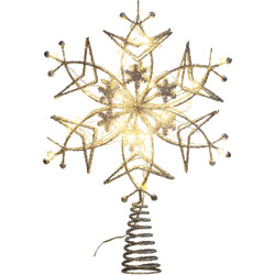 Alpine Silver LED 15 In. 6-Sided Star Christmas Tree Topper BYS142WW