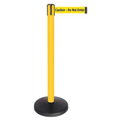 Queueway Barrier Post,Yellow Post,40" Post H QPLUS-35-YA