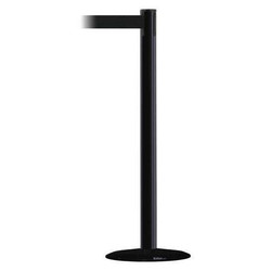 Tensabarrier Barrier Post with Belt,13 ft. L,Black  889B-33-33-MAX-NO-B9X-C