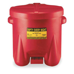 Eagle Mfg Oily Waste Can,10 Gal.,Poly,Red  935FL