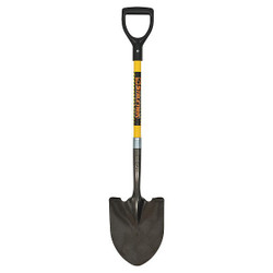 Structron Round Point Shovel,29 in. Handle,14 ga. 49561GR