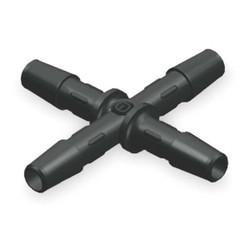 Eldon James Cross Connector,1/4 In,Barbed,Nylon,PK10 X0-4BN