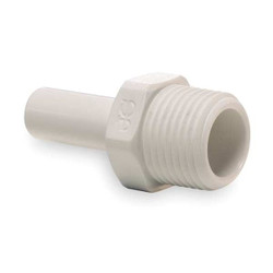 John Guest Adapter,Tube OD 3/8 In.,Poly,PK10 PP051222W-PK10
