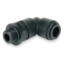 John Guest 90 Swivel Elbow,13/32" Tube,Black,PK10 PM091002E-PK10