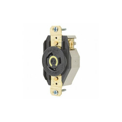 Hubbell Wiring Device-Kellems Lck Recept,20 A;Blk;Nylon,NoNEMA,1Gng HBL7310B