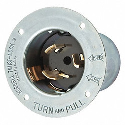 Hubbell Flanged Locking Inlet,Silver,250VAC,50A CS8275