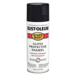 Stops Rust Spray Paint,Black,12 oz.  7779830