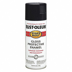 Stops Rust Spray Paint,Black,12 oz. 7779830