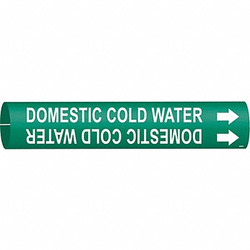 Brady Pipe Marker,Domestic Cold Water 4048-D