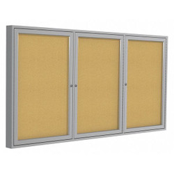 Ghent Enclosed Bulletin Board,Cork,96x48 In. PA34896K