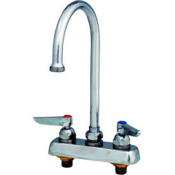T&S Brass B-1141 Workboard Deck Mounted Faucet W/ 4"" Centers & 133X Swing Goose