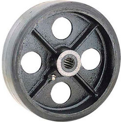 Global Industrial 8"" x 2"" Mold-On Rubber Wheel - Axle Size 1/2""