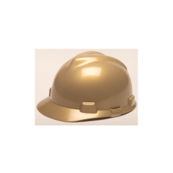 V-Gard Slotted Hard Hat Cap, Fas-Trac III Suspension, Gold