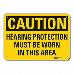 Lyle Rflct Hearing Caution Sign,7x10in,Alum LCU3-0399-RA_10x7