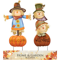 Alpine Harvest Scarecrow Welcome Garden Stake LCE205A Pack of 8