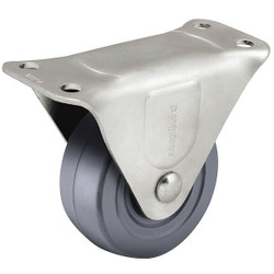 Shepherd Hardware Plate Caster,Rigid,Rubber,3 13/16"H PRQ30124ZN-3H